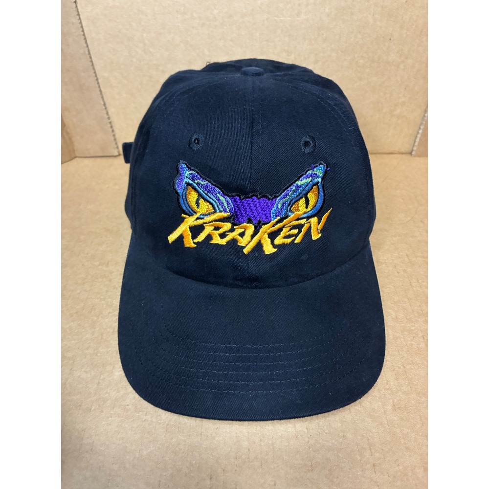 Red Kap Hat Unisex OS Navy SeaWorld Orlando Kraken Coaster Embroidered Strapback